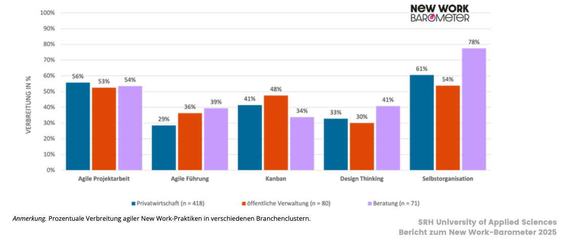 Verbreitung von Agilität im Branchenvergleich