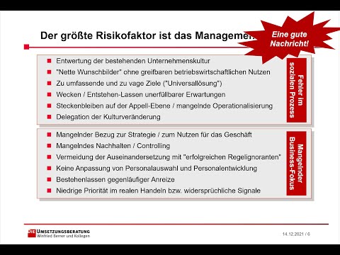 Culture Change - Teil 3 Warum viele Anläufe zur Kulturveränderung scheitern