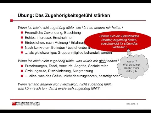 Ermutigende Führung  - Teil 5 Schlüsselrolle des Zugehörigkeitsgefühls