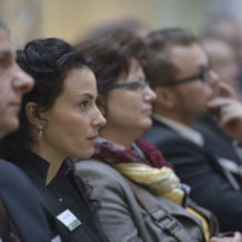 Teilnehmer einer Führungskräfte-Konferenz