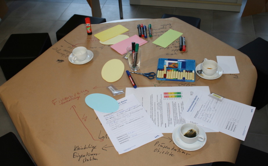 Tisch einer Arbeitsgruppe